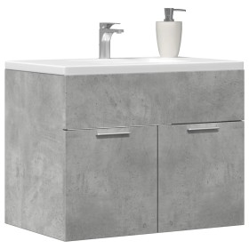 Armario para lavabo contrachapada gris hormigón 60x38,5x46 cm de , Muebles de baño - Ref: Foro24-856208, Precio: 44,04 €, Des...