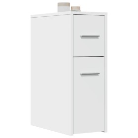 Narrow bathroom cabinet with wheels, engineered wood, white by , Lockers and storage cabinets - Ref: Foro24-855277, Price: 73...