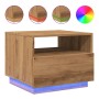 Handcrafted oak coffee table with LED lights 50x49x40 cm by , Coffee table - Ref: Foro24-857709, Price: 77,66 €, Discount: %