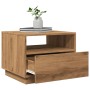 Handcrafted oak coffee table with LED lights 50x49x40 cm by , Coffee table - Ref: Foro24-857709, Price: 77,66 €, Discount: %