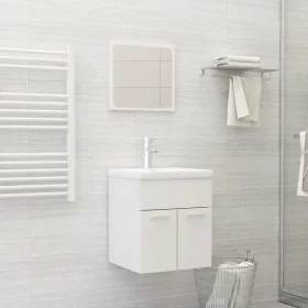 Bathroom furniture set, 2 pieces, plywood, glossy white. by , Bathroom furniture - Ref: Foro24-804779, Price: 46,15 €, Discou...