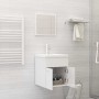 Bathroom furniture set, 2 pieces, plywood, glossy white. by , Bathroom furniture - Ref: Foro24-804779, Price: 46,28 €, Discou...