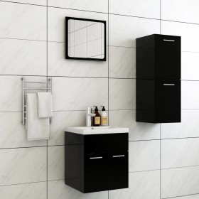 Juego de muebles de baño madera de ingeniería negro de , Muebles de baño - Ref: Foro24-3070992, Precio: 84,99 €, Descuento: %