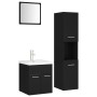 Engineered wood black bathroom furniture set by , Bathroom furniture - Ref: Foro24-3071397, Price: 223,95 €, Discount: %