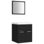 Badezimmerschrank-Set aus schwarzer Holzwerkstoffplatte von , Badezimmermöbel - Ref: Foro24-3070857, Preis: 128,51 €, Rabatt: %