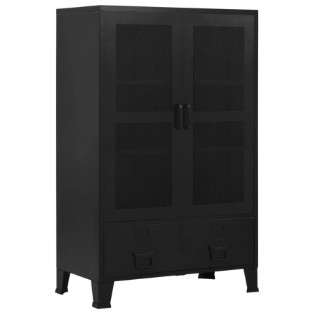 Industrial office cabinet with black steel mesh doors 75x40x120cm by , Filing cabinets - Ref: Foro24-145355, Price: 290,99 €,...