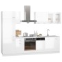 Kitchen furniture set, 8 pieces, engineered wood, high gloss white by , Kitchen cabinets - Ref: Foro24-3067644, Price: 629,81...