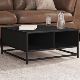 Engineered wood and black metal coffee table 60.5x60.5x30 cm by , Coffee table - Ref: Foro24-848764, Price: 55,43 €, Discount: %