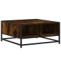 Mesa de centro madera y metal roble ahumado 60,5x60,5x30 cm de , Mesas de centro - Ref: Foro24-848766, Precio: 53,78 €, Descu...