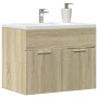 Armario para lavabo contrachapada color roble 60x38,5x46 cm de , Muebles de baño - Ref: Foro24-856207, Precio: 43,98 €, Descu...