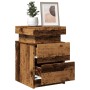 Bedside tables with LED lights, set of 2, aged wood, 35x39x55 cm by , Nightstands - Ref: Foro24-857655, Price: 107,35 €, Disc...