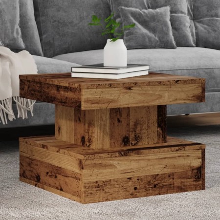 Aged wood coffee table with LED lights 50x50x40 cm by , Coffee table - Ref: Foro24-857712, Price: 58,02 €, Discount: %