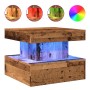 Aged wood coffee table with LED lights 50x50x40 cm by , Coffee table - Ref: Foro24-857712, Price: 58,02 €, Discount: %