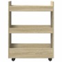 Narrow storage cart 3 levels oak Sonoma wood | Foro24|Onlineshop| Casa, Jardín y Más Foro24.es