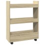 Narrow storage cart 3 levels oak Sonoma wood | Foro24|Onlineshop| Casa, Jardín y Más Foro24.es