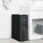 Narrow bathroom cabinet with wheels, engineered wood, black by , Lockers and storage cabinets - Ref: Foro24-855278, Price: 73...