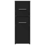 Narrow bathroom cabinet with wheels, engineered wood, black by , Lockers and storage cabinets - Ref: Foro24-855278, Price: 73...