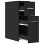 Narrow bathroom cabinet with wheels, engineered wood, black by , Lockers and storage cabinets - Ref: Foro24-855278, Price: 73...