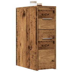 Schmaler Badezimmerschrank mit Rollen und antikem Holzfinish. von , Schließfächer und Lagerschränke - Ref: Foro24-855284, Pre...