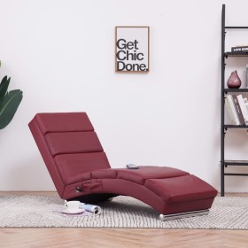 Synthetic leather massage divan in burgundy color by , Electric massage chairs - Ref: Foro24-281297, Price: 221,99 €, Discoun...