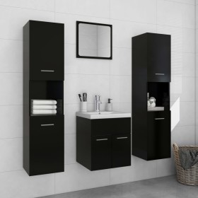 Badezimmerschrank-Set aus schwarzer Holzwerkstoffplatte von , Badezimmermöbel - Ref: Foro24-3071037, Preis: 168,78 €, Rabatt: %