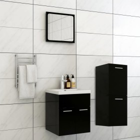 Engineered wood black bathroom furniture set by , Bathroom furniture - Ref: Foro24-3071172, Price: 152,99 €, Discount: %