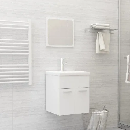 Set of white plywood bathroom furniture by , Bathroom furniture - Ref: Foro24-3071306, Price: 164,37 €, Discount: %