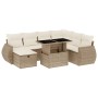 Garden sofa set with 8 pieces of synthetic beige rattan and cushions. by , Garden sets - Ref: Foro24-3275158, Price: 715,18 €...