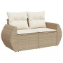 Gartensofa-Set und Kissen, 8-teilig, aus synthetischem Rattan in Beige. | Foro24|Onlineshop| Casa, Jardín y Más Foro24.es