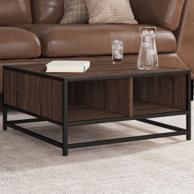 Engineered wood and metal brown coffee table 60.5x60.5x30 cm by , Coffee table - Ref: Foro24-848768, Price: 55,50 €, Discount: %