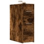 Narrow bathroom cabinet with smoked oak wood and wheels by , Lockers and storage cabinets - Ref: Foro24-855281, Price: 74,83 ...