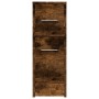 Narrow bathroom cabinet with smoked oak wood and wheels by , Lockers and storage cabinets - Ref: Foro24-855281, Price: 74,83 ...