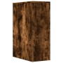 Narrow bathroom cabinet with smoked oak wood and wheels by , Lockers and storage cabinets - Ref: Foro24-855281, Price: 71,87 ...