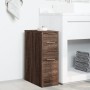 Narrow brown oak wood bathroom cabinet with wheels by , Lockers and storage cabinets - Ref: Foro24-855283, Price: 73,93 €, Di...