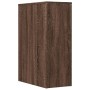 Narrow brown oak wood bathroom cabinet with wheels by , Lockers and storage cabinets - Ref: Foro24-855283, Price: 73,93 €, Di...