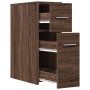 Narrow brown oak wood bathroom cabinet with wheels by , Lockers and storage cabinets - Ref: Foro24-855283, Price: 73,93 €, Di...