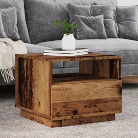 Mesa de centro con luces LED madera envejecida 50x49x40 cm de , Mesas de centro - Ref: Foro24-857708, Precio: 77,83 €, Descue...