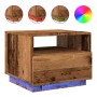 Aged wood coffee table with LED lights 50x49x40 cm by , Coffee table - Ref: Foro24-857708, Price: 77,83 €, Discount: %