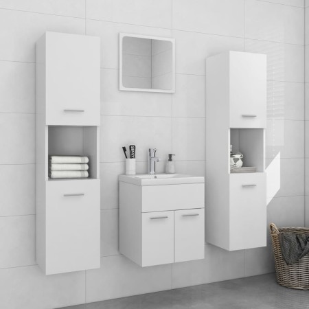 Engineered wood white bathroom furniture set by , Bathroom furniture - Ref: Foro24-3071486, Price: 286,50 €, Discount: %