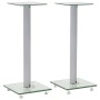 Soportes de altavoz vidrio templado diseño columna plata 2 uds de , Soportes para altavoces - Ref: Foro24-50672, Precio: 59,2...