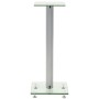 Soportes de altavoz vidrio templado diseño columna plata 2 uds de , Soportes para altavoces - Ref: Foro24-50672, Precio: 59,2...