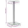 Tempered glass speaker stands, column design, silver, 2 units by , Speaker stands - Ref: Foro24-50672, Price: 54,93 €, Discou...