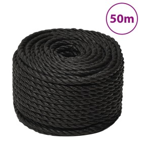 Black polypropylene work rope 24 mm 50 m by , Ropes and metal cords - Ref: Foro24-153033, Price: 84,46 €, Discount: %