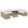 Set de sofás de jardín 11pzas con cojines ratán sintético beige de , Conjuntos de jardín - Ref: Foro24-3268778, Precio: 927,0...