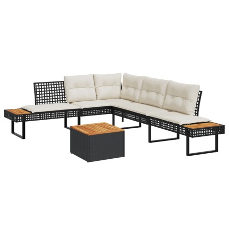 Garden set with 2-piece synthetic rattan sofas and black acacia cushions. by , Garden sets - Ref: Foro24-3277497, Price: 376,...