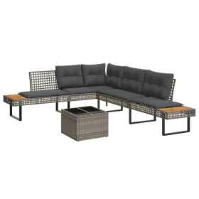 Gartensofa-Set, 2-teilig, mit PE-Rattan und grauem Glas-Kissen. von , Gartensets - Ref: Foro24-3277495, Preis: 426,04 €, Raba...