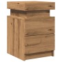 Mesitas noche con LED 2 uds madera marrón roble 35x39x55 cm de , Mesitas de noche - Ref: Foro24-857656, Precio: 67,46 €, Desc...