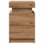 Mesitas noche con LED 2 uds madera marrón roble 35x39x55 cm de , Mesitas de noche - Ref: Foro24-857656, Precio: 67,46 €, Desc...