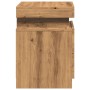 Mesitas noche con LED 2 uds madera marrón roble 35x39x55 cm de , Mesitas de noche - Ref: Foro24-857656, Precio: 67,46 €, Desc...