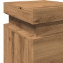 Mesitas noche con LED 2 uds madera marrón roble 35x39x55 cm de , Mesitas de noche - Ref: Foro24-857656, Precio: 67,46 €, Desc...